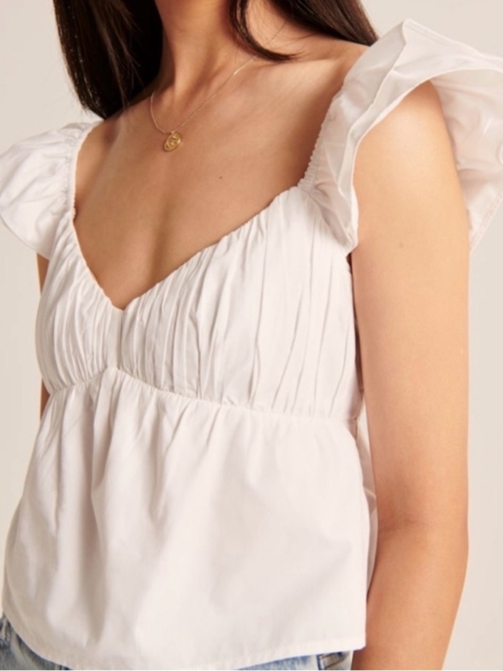 Abercrombie & Fitch White Poplin Top